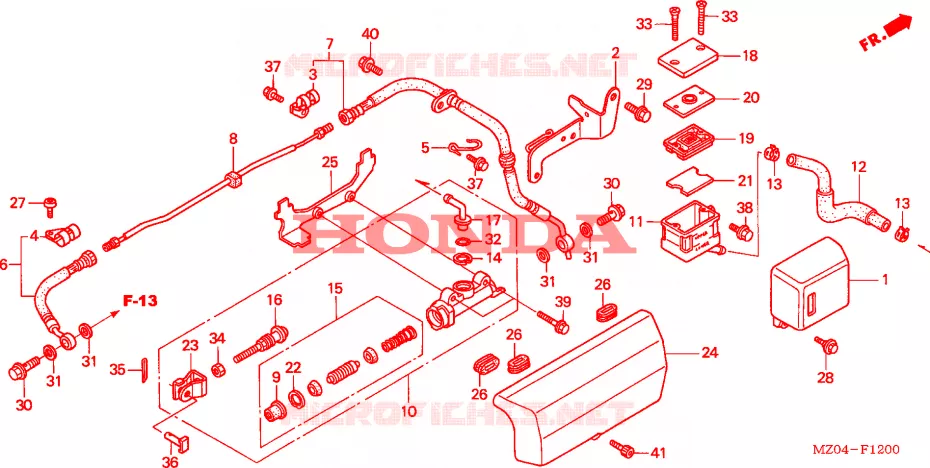 MAITRE-CYLINDRE DE FREIN ARRIERE Honda MOTO 1500 GOLD-WING 2003  GL1500CD3