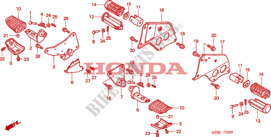 REPOSE PIED pour Honda VALKYRIE 1500 F6C de 2003