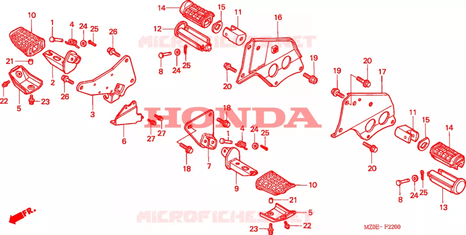 REPOSE PIED Honda MOTO 1500 GOLD-WING 2003  GL1500CD3