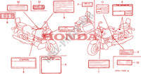 ETIQUETTE DE PRECAUTIONS pour Honda F6C 1500 de 1998
