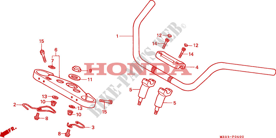 GUIDON   TE DE FOURCHE pour Honda 1500 F6C de 2000