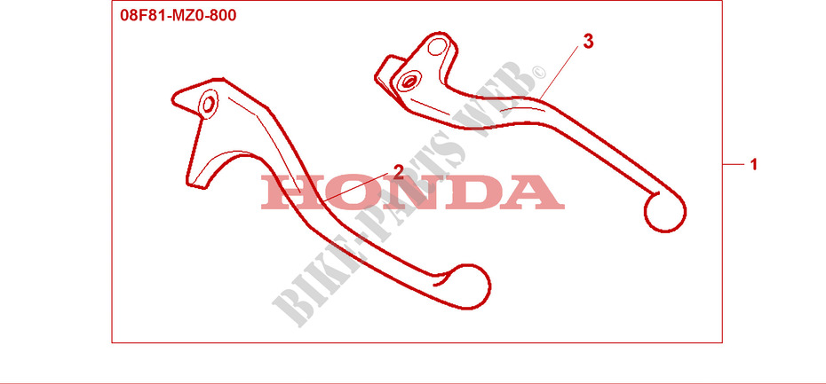 KIT DE LEVIERS CHROMES pour Honda VALKYRIE 1500 F6C TOURER de 2000