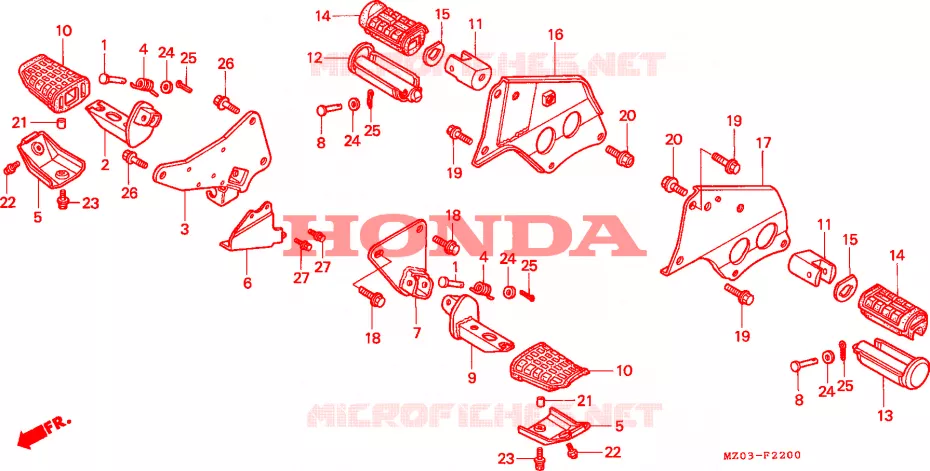REPOSE PIED Honda MOTO 1500 GOLD-WING 1997  GL1500CTV