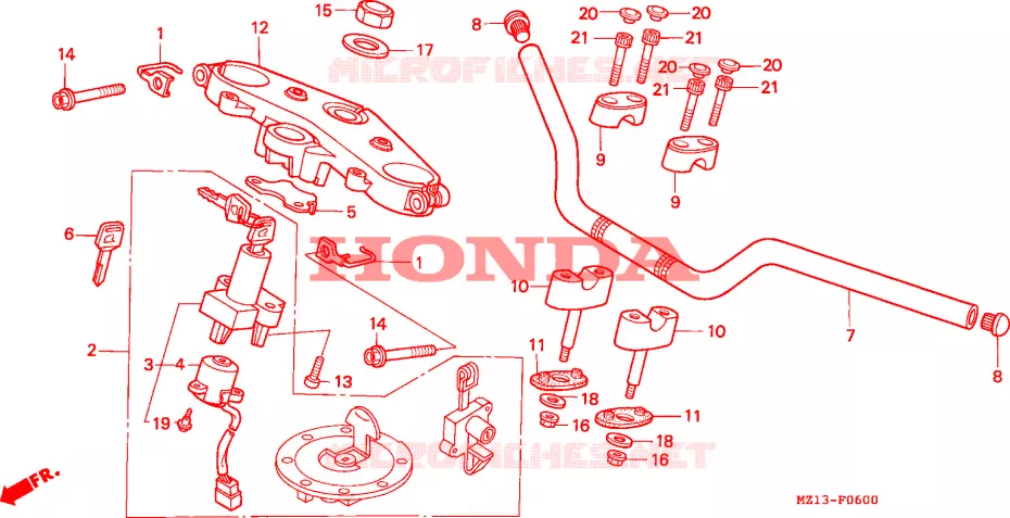 GUIDON - TE DE FOURCHE Honda MOTO 1000 CB 1993  CB1000FP