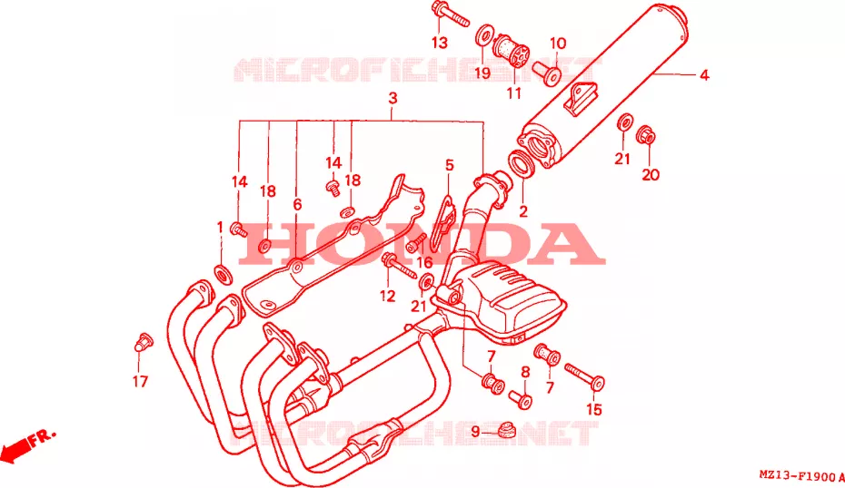 SILENCIEUX D'ECHAPPEMENT Honda MOTO 1000 CB 1996  CB1000FT