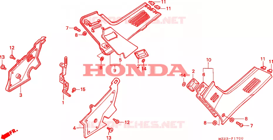 COUVERCLES LATERAUX Honda MOTO 1000 CBR 1995  CBR1000FS