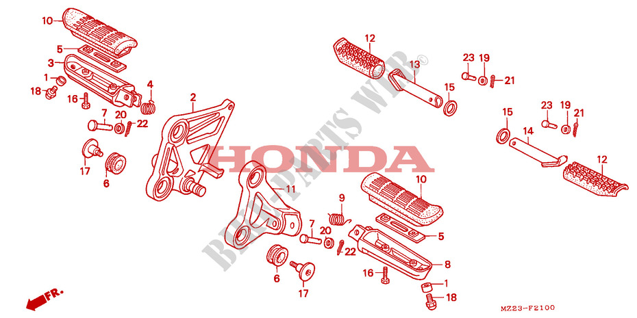 REPOSE PIED pour Honda CBR 1000 DUAL CBS de 1994
