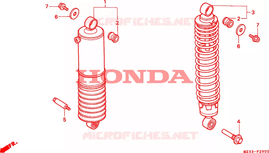 AMORTISSEUR ARRIERE Honda MOTO 1500 GOLD-WING 1993  GL1500AP
