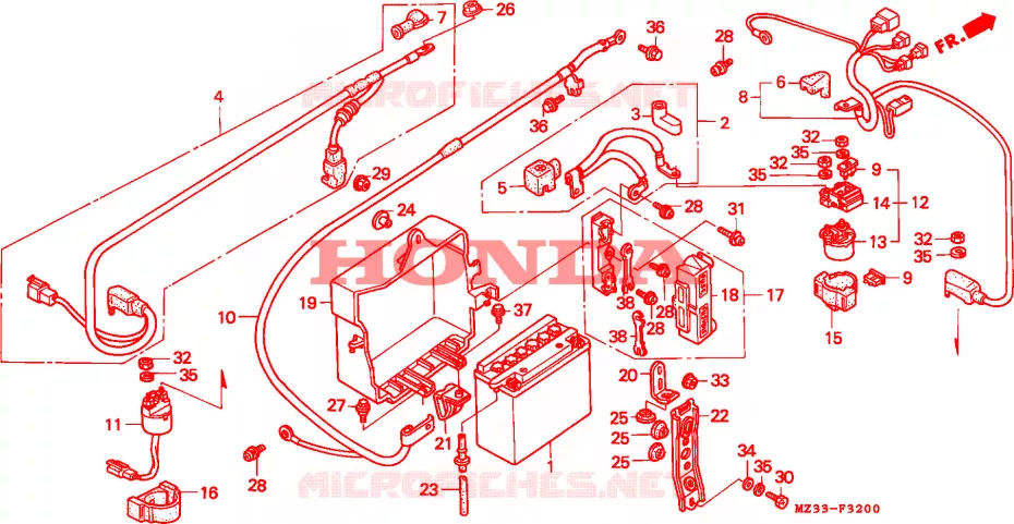 BATTERIE Honda MOTO 1500 GOLD-WING 1993  GL1500AP
