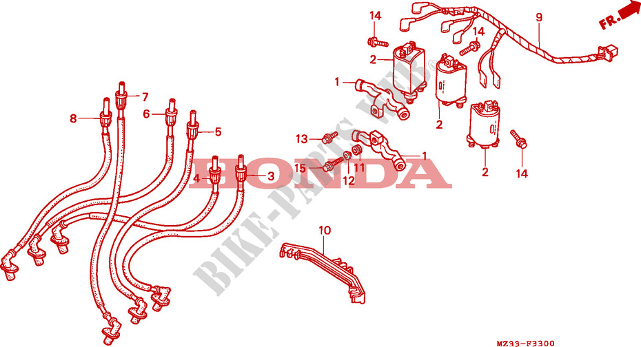 BOBINE D'ALLUMAGE pour Honda GL 1500 GOLD WING ASPENCADE 20éme de 1995