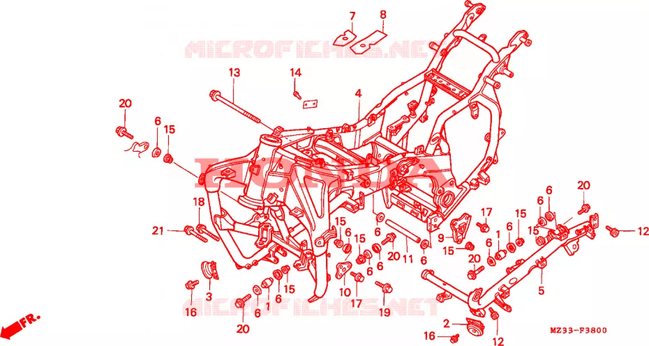 CADRE Honda MOTO 1500 GOLD-WING 1993  GL1500AP