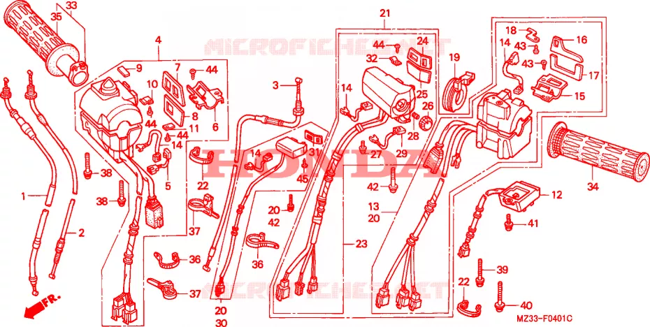 COMMUTATEUR/CABLE  Honda MOTO 1500 GOLD-WING 1994  GL1500SER