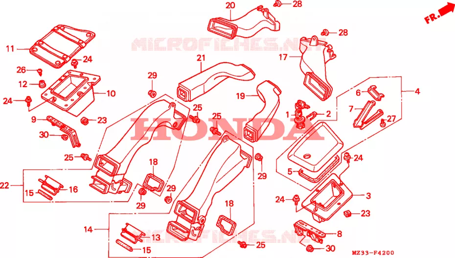 CONDUIT D'AIR Honda MOTO 1500 GOLD-WING 1993  GL1500AP