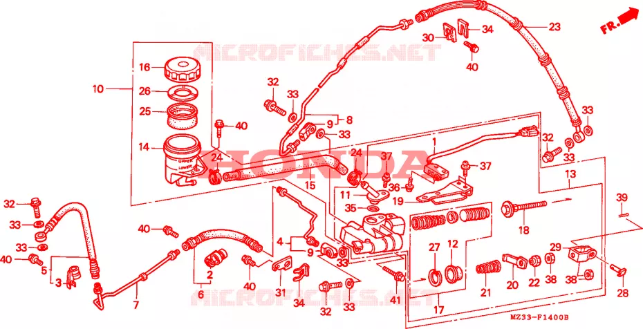 MAITRE-CYLINDRE DE FREIN ARRIERE Honda MOTO 1500 GOLD-WING 1993  GL1500AP