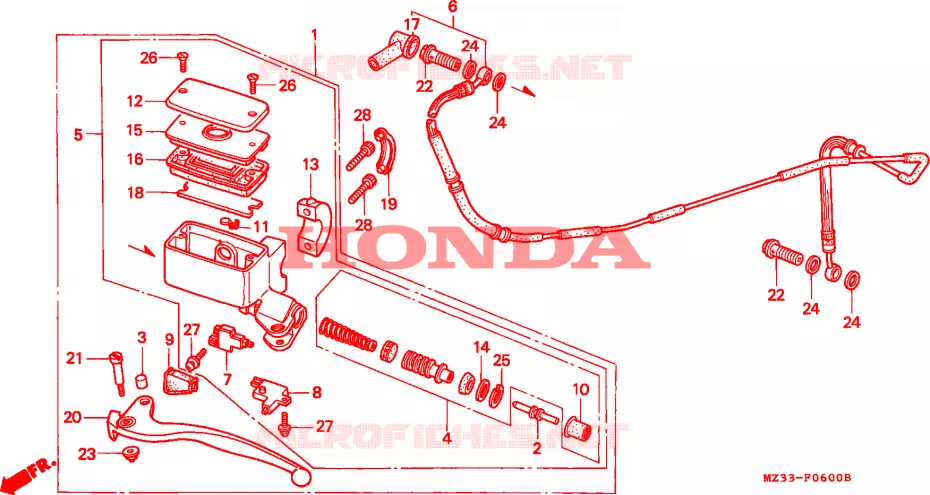 MAITRE-CYLINDRE Honda MOTO 1500 GOLD-WING 1993  GL1500AP