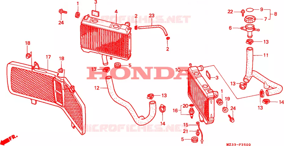 RADIATEUR Honda MOTO 1500 GOLD-WING 1993  GL1500AP