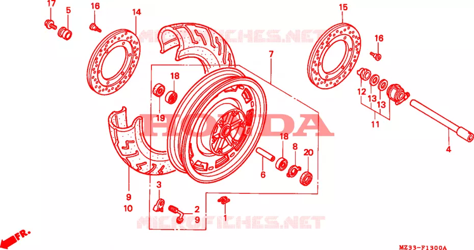 ROUE AVANT Honda MOTO 1500 GOLD-WING 1993  GL1500AP