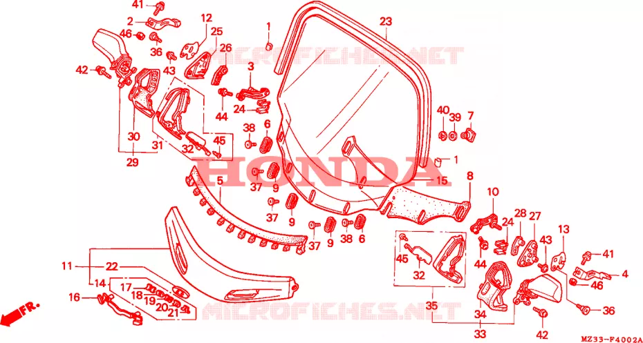 WIND SCREEN(GL1500AS/AT) Honda MOTO 1500 GOLD-WING 1995  GL1500AS