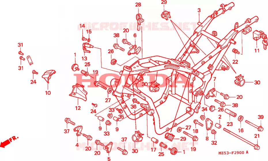 CADRE Honda MOTO 750 VF 1995  VF750CS