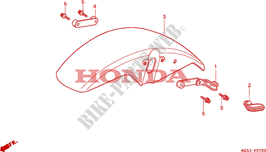 GARDE BOUE AVANT pour Honda SHADOW 750 de 1994
