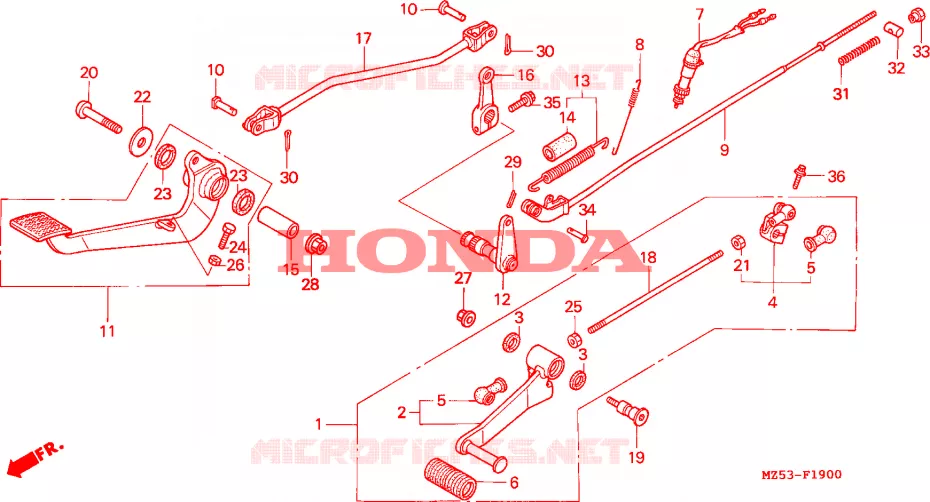 PEDALE Honda MOTO 750 VF 1995  VF750CS