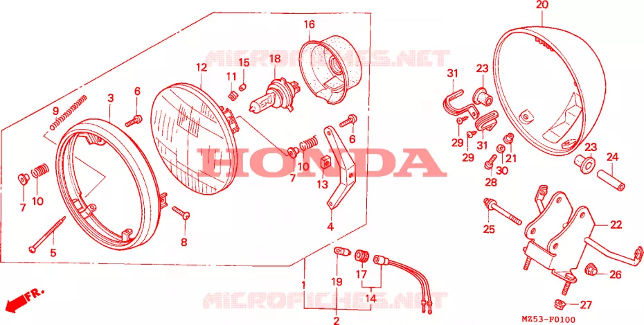 PHARE Honda MOTO 750 VF 1995  VF750CS