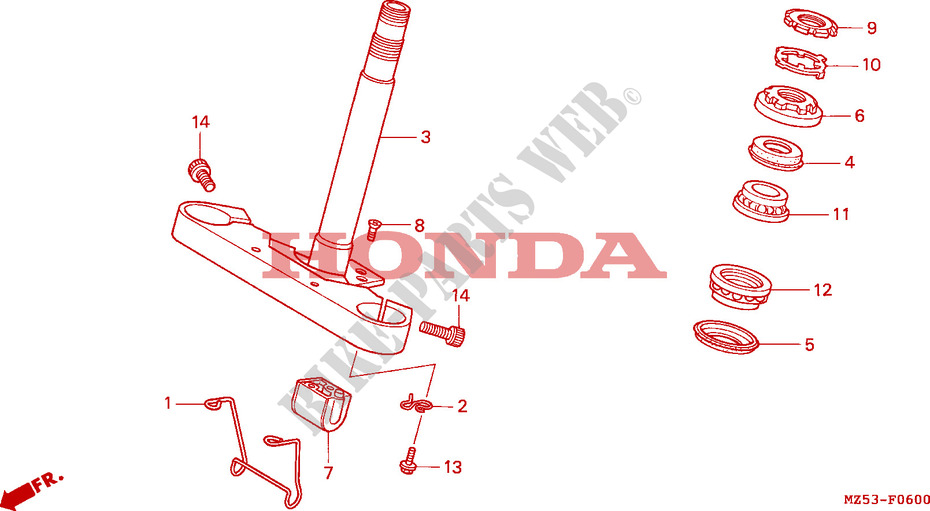 TE DE FOURCHE pour Honda VF 750 MAGNA DELUXE de 1996