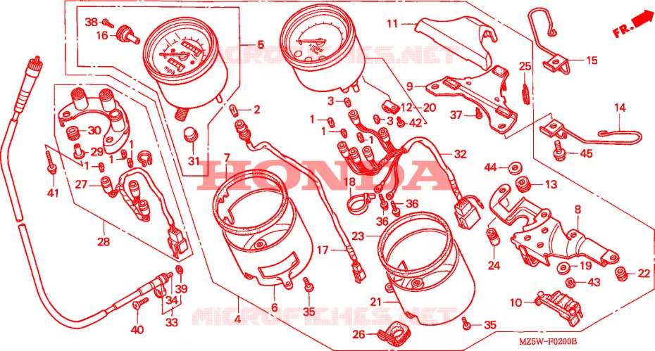 COMPTEUR(AR,CM,E,ED,F,G,SP)(SW,2G,3G) Honda MOTO 750 VF 2000  VF750CY