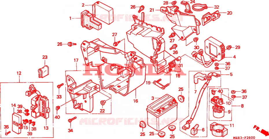 BATTERIE Honda MOTO 400 STEED 1995  NV400CS