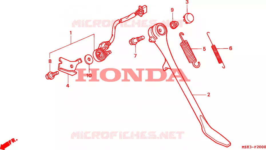 BEQUILLE Honda MOTO 400 STEED 1995  NV400CS