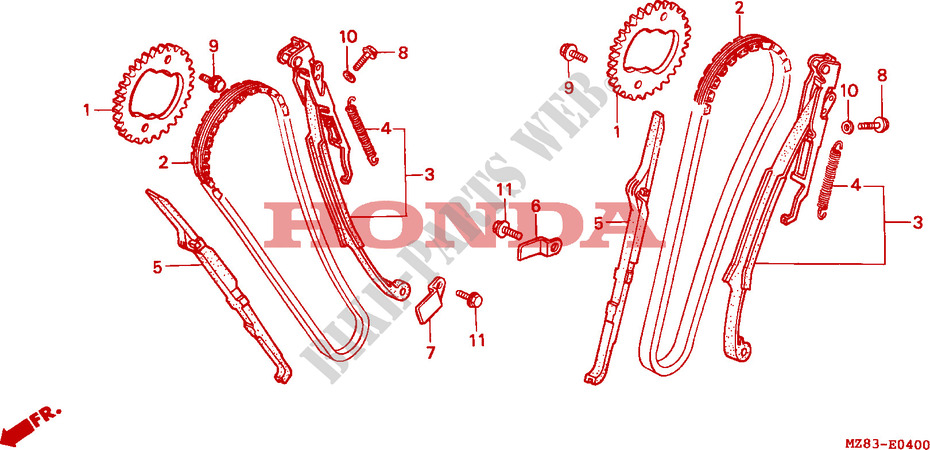 CHAINE DE DISTRIBUTION   TENDEUR pour Honda VLX SHADOW 600 de 1996