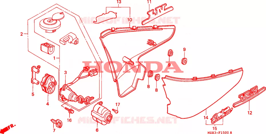 COUVERCLES LATERAUX Honda MOTO 400 STEED 1995  NV400CS