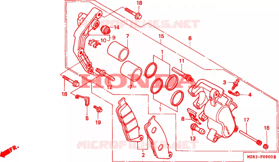 ETRIER DE FREIN AVANT Honda MOTO 600 SHADOW 1995  VT600CS