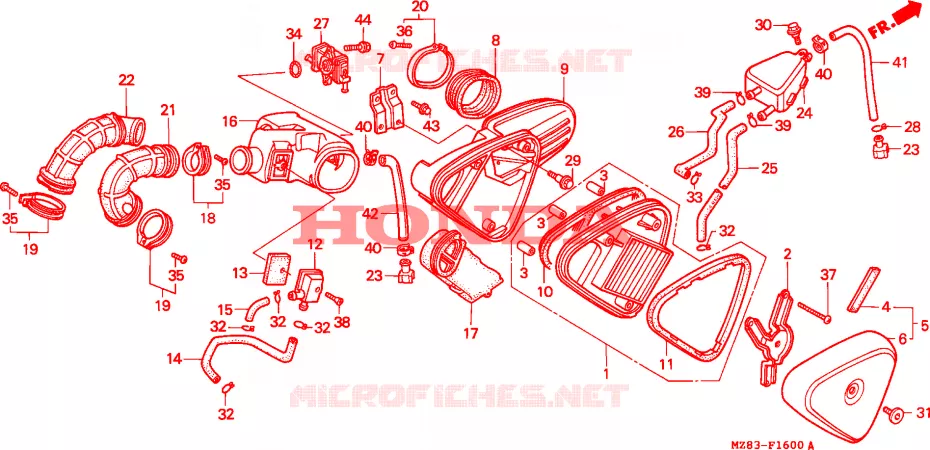 FILTRE A AIR Honda MOTO 600 SHADOW 1995  VT600CS
