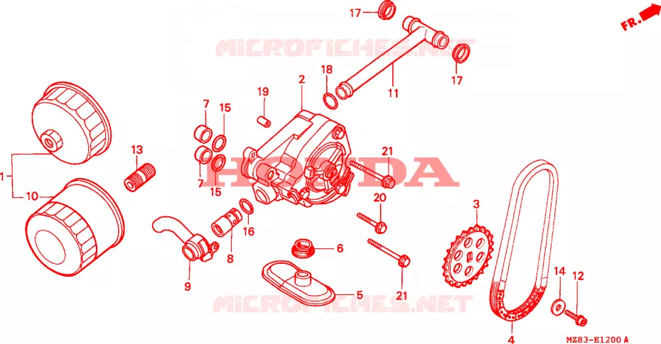FILTRE A HUILE - POMPE A HUILE Honda MOTO 400 STEED 1995  NV400CS