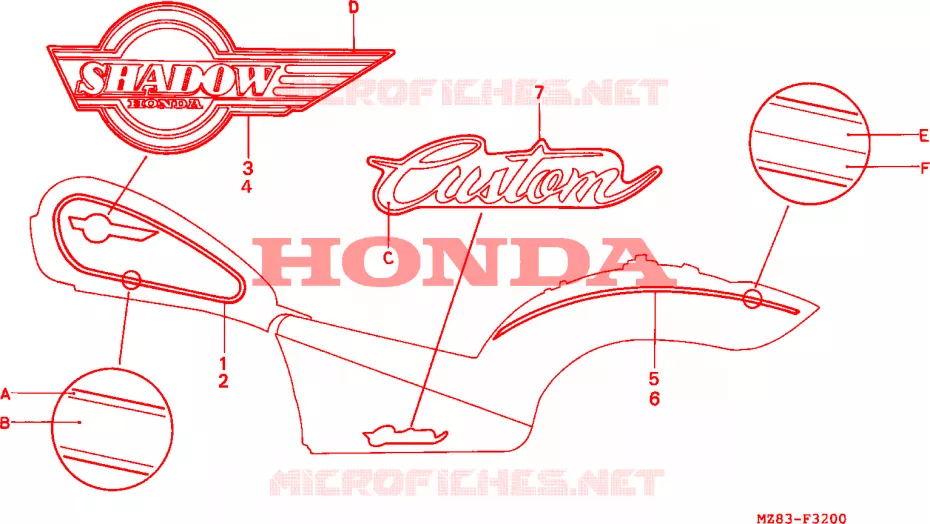 MARQUE(1) Honda MOTO 600 SHADOW 1995  VT600CS