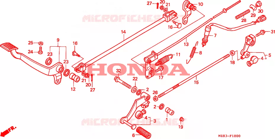 PEDALE Honda MOTO 400 STEED 1995  NV400CS