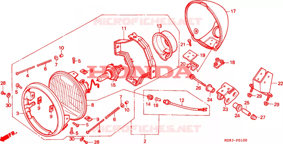 PHARE Honda MOTO 600 SHADOW 1994  VT600CR