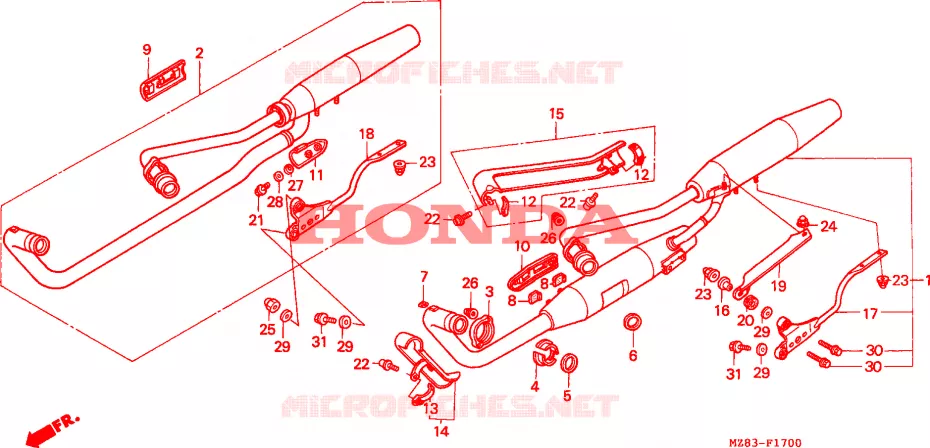 SILENCIEUX D'ECHAPPEMENT Honda MOTO 600 SHADOW 1994  VT600CR