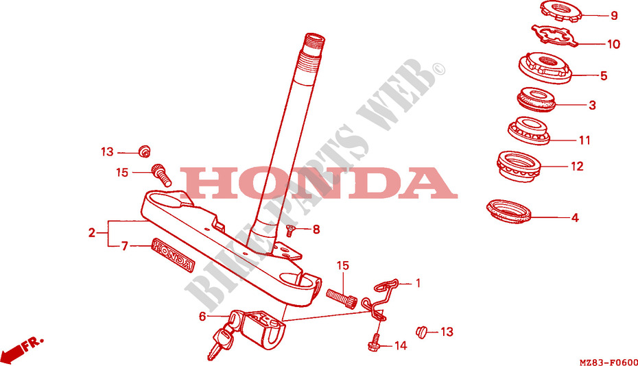 TE DE FOURCHE pour Honda VT SHADOW 600 34HP de 1996