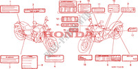 ETIQUETTE DE PRECAUTIONS pour Honda VT SHADOW 600 34HP de 1997