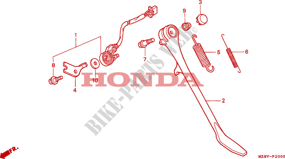 BEQUILLE(1) pour Honda SHADOW 600 VLX DELUXE de 1998