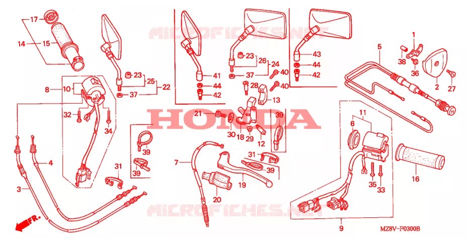 COMMUTATEUR/CABLE(1) Honda MOTO 600 SHADOW 1997  VT600CV
