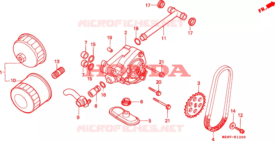 FILTRE A HUILE - POMPE A HUILE Honda MOTO 600 SHADOW 1998  VT600CDW