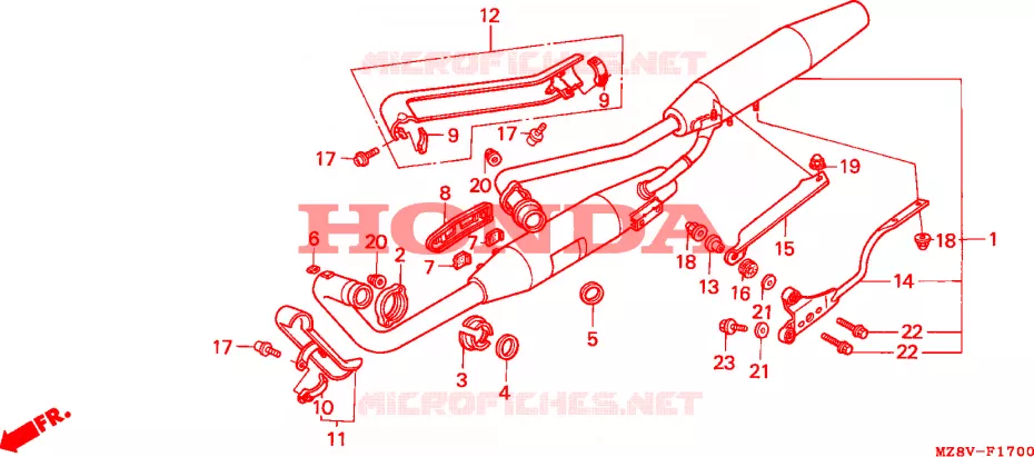 SILENCIEUX D'ECHAPPEMENT Honda MOTO 600 SHADOW 1997  VT600CV