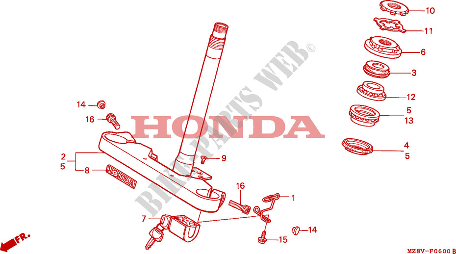 TE DE FOURCHE pour Honda SHADOW 600 VLX DELUXE de 1998