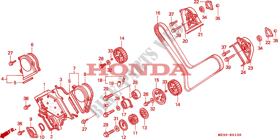 CAPOT   COURROIE DE DISTRIBUTION pour Honda PAN EUROPEAN ST 1100 de 1993