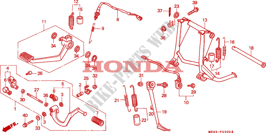PEDALE   BEQUILLE pour Honda PAN EUROPEAN ST 1100 de 2000