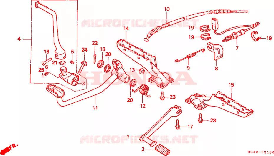 REPOSE PIED Honda ATV 300 FOURTRAX 1995  TRX300FWS