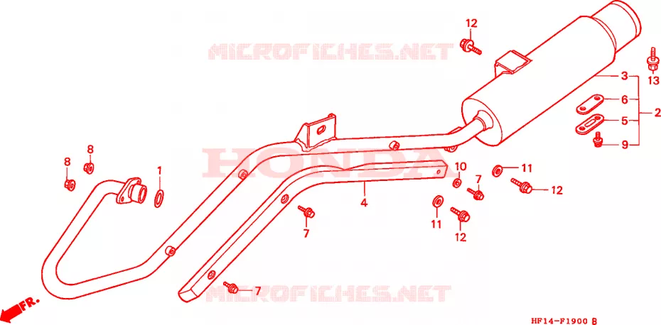 SILENCIEUX D'ECHAPPEMENT Honda ATV 200 FOURTRAX 1993  TRX200DP